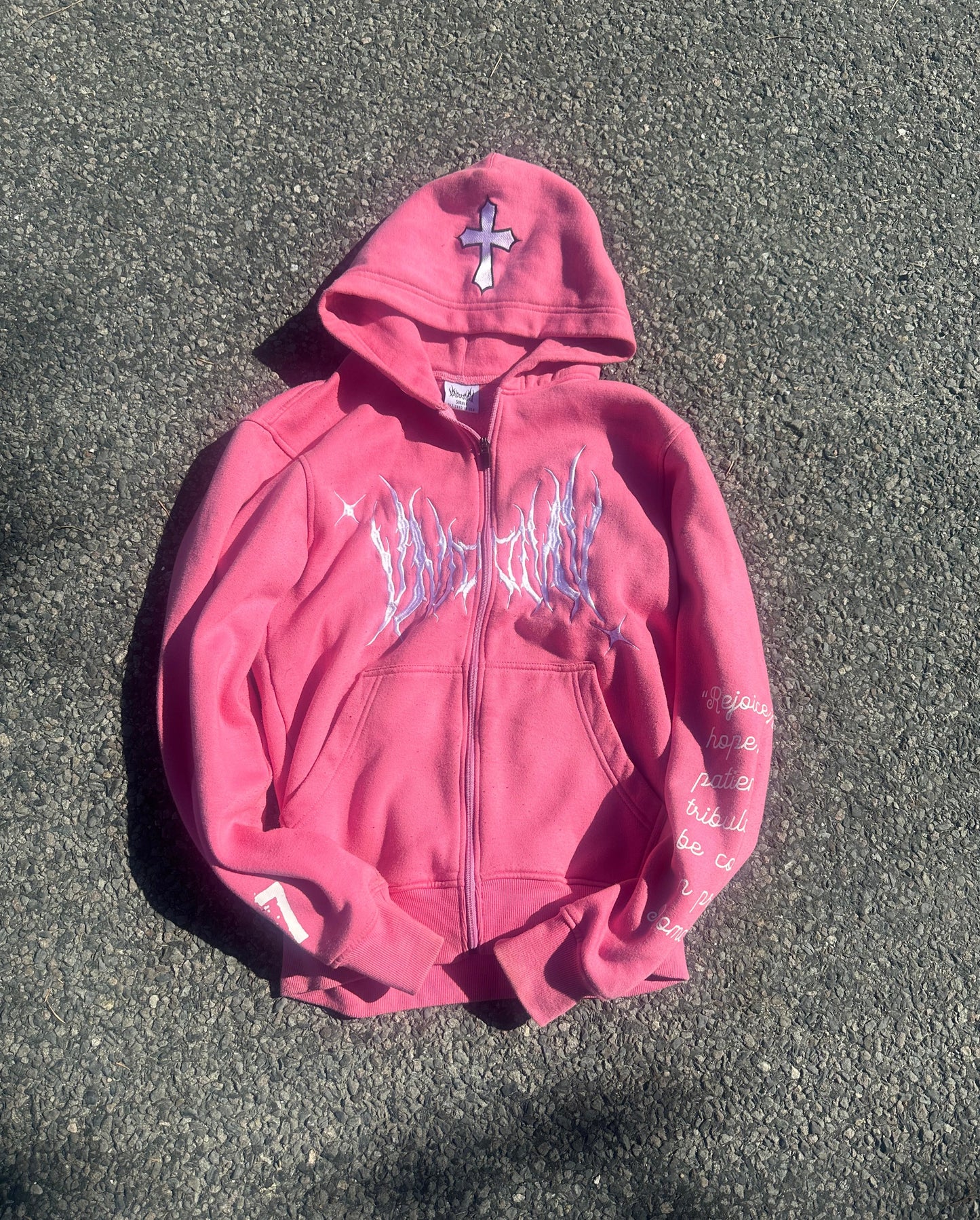 "Faith" Zip-Up Hoodie (Pink)