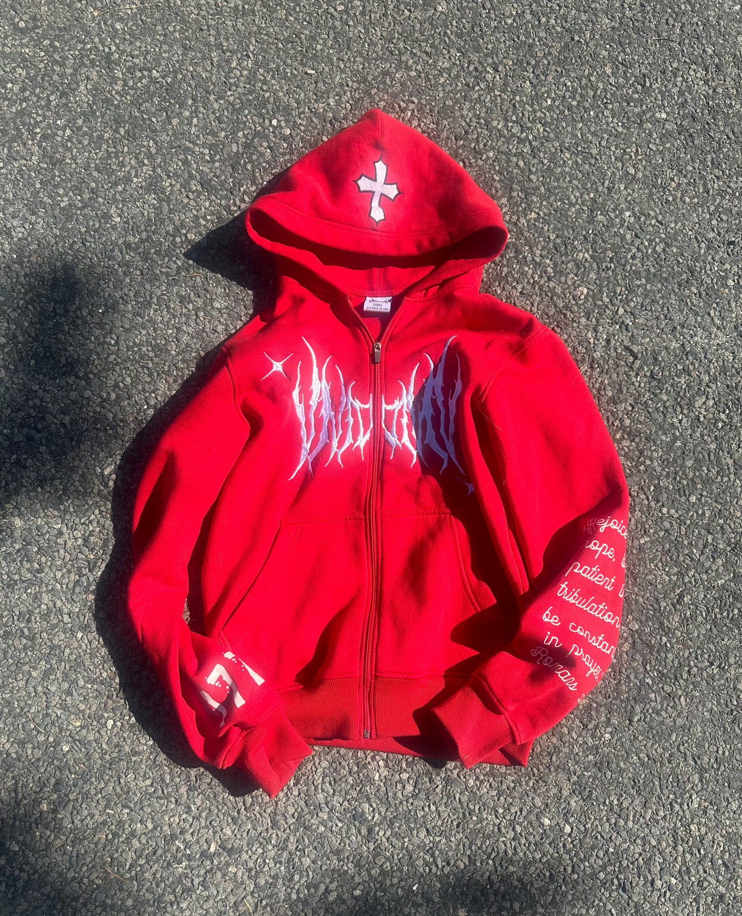 "Faith" Zip-Up Hoodie (Red)