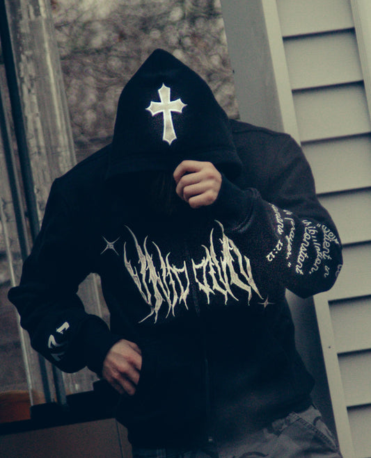 "Faith" Zip-Up Hoodie (Black)