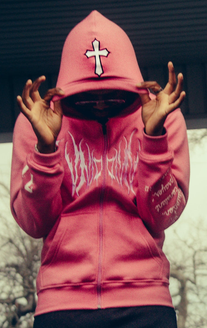 "Faith" Zip-Up Hoodie (Pink)